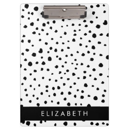 Carpeta De Pinza Puntos dálmatas, puntos, negro y blanco, tu nombre