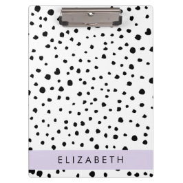Carpeta De Pinza Puntos dálmatas, puntos, negro y blanco, tu nombre