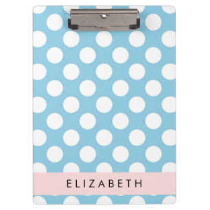 Carpeta De Pinza Puntos de Polka Azul, Patrón de Punto de Polka, Su