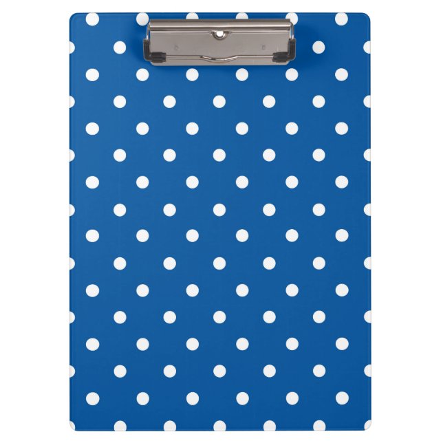 Carpeta De Pinza Puntos de polka azul y blanco (Anverso)