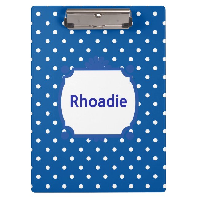 Carpeta De Pinza Puntos de Polka Azul y Blanco bonito (Anverso)