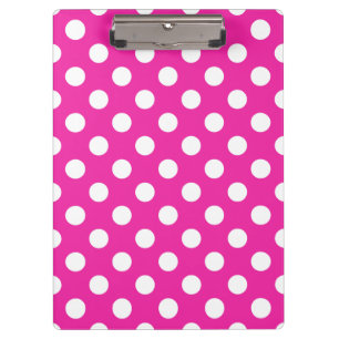 Carpeta De Pinza Puntos de polka blanco en fuchsia