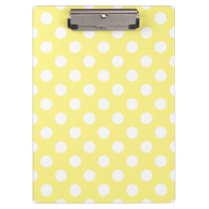 Carpeta De Pinza Puntos de polka blanco sobre amarillo limón