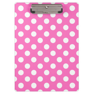 Carpeta De Pinza Puntos de polka blanco sobre rosa