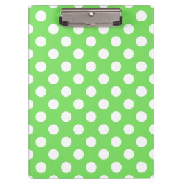 Carpeta De Pinza Puntos de polka blanco sobre verde manzana