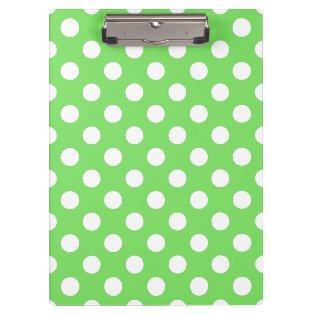 Carpeta De Pinza Puntos de polka blanco sobre verde manzana (Anverso)
