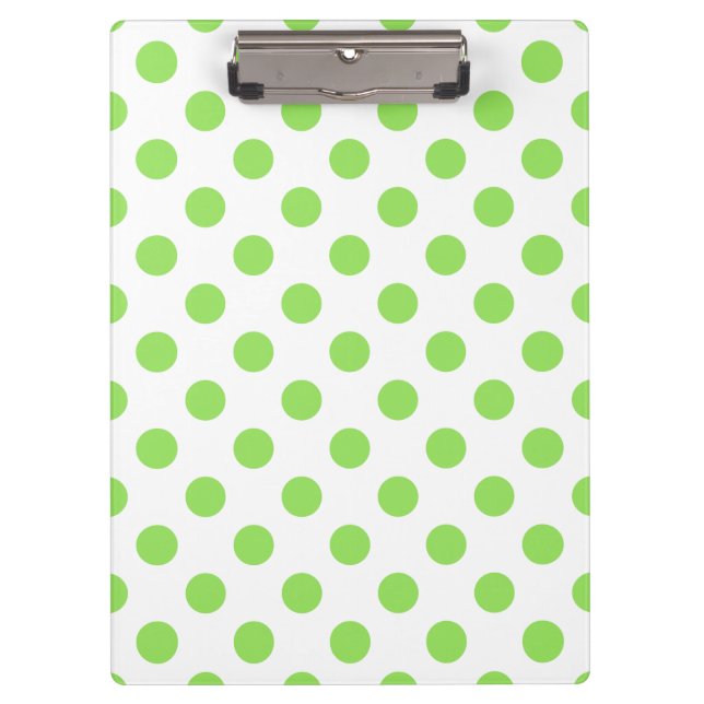 Carpeta De Pinza Puntos de polka blanco y limón (Anverso)