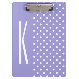 Carpeta De Pinza Puntos de Polka Blanco y Morado de Lavanda