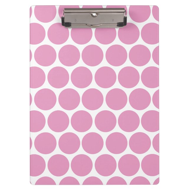 CARPETA DE PINZA PUNTOS DE POLKA BLANCOS Y DE ROSA MODERNA (Anverso)