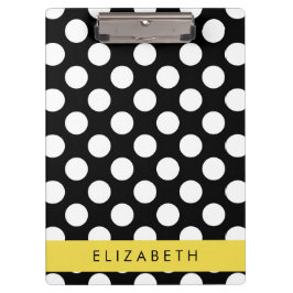 Carpeta De Pinza Puntos de Polka blancos y negros, punteados, tu no