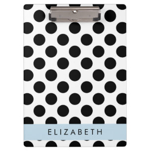 Carpeta De Pinza Puntos de Polka blancos y negros, punteados, tu no