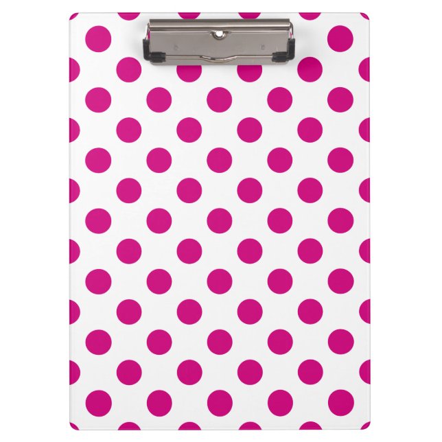 Carpeta De Pinza Puntos de polka de Fuchsia (Anverso)
