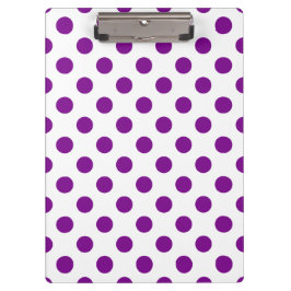 Carpeta De Pinza Puntos de polka morado y blanco