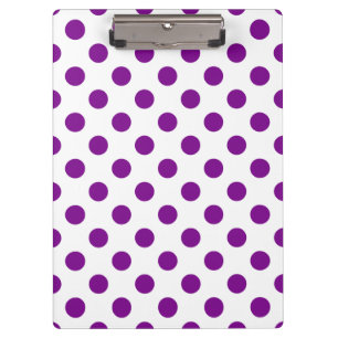 Carpeta De Pinza Puntos de polka morado y blanco