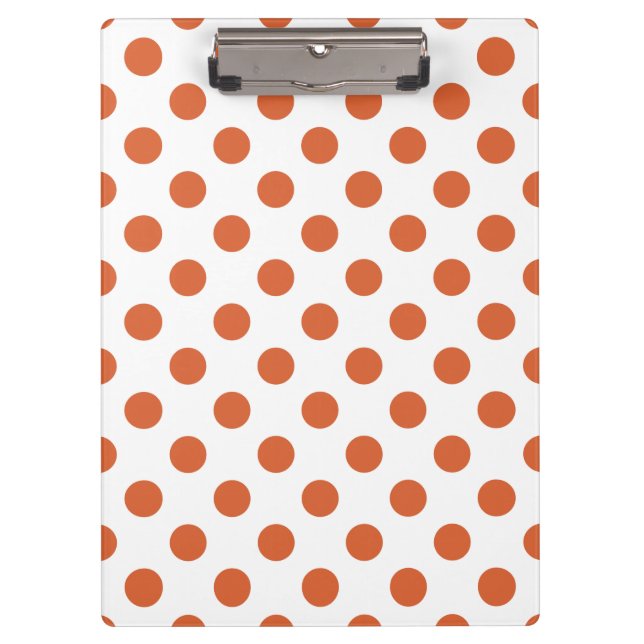Carpeta De Pinza Puntos de polka naranja quemados (Anverso)
