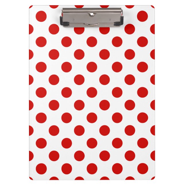 Carpeta De Pinza Puntos de polka rojos y blancos (Anverso)