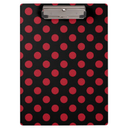 Carpeta De Pinza Puntos de polka rojos y negros
