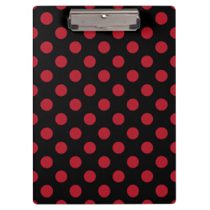 Carpeta De Pinza Puntos de polka rojos y negros