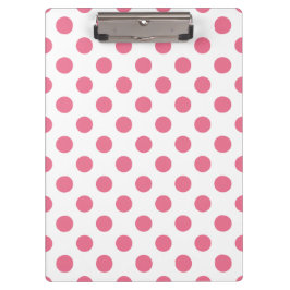 Carpeta De Pinza Puntos de polka rosa y blanco