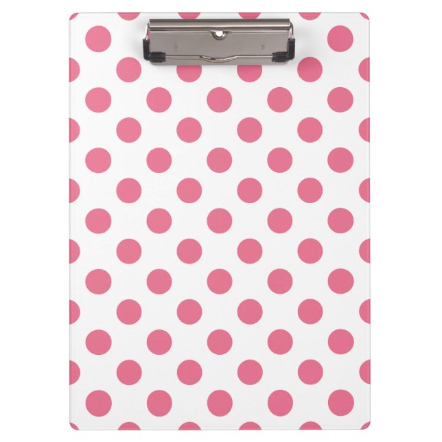 Carpeta De Pinza Puntos de polka rosa y blanco (Anverso)