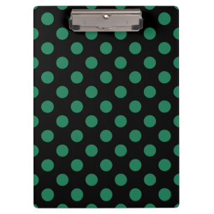 Carpeta De Pinza Puntos de polka verdes y negros