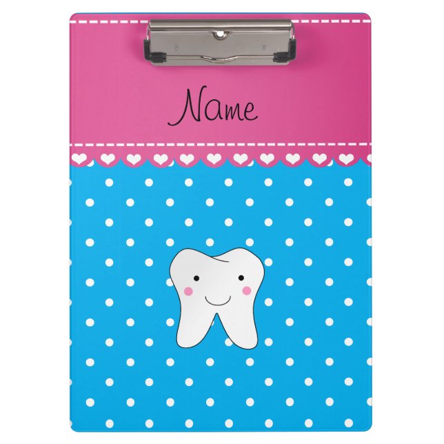 Carpeta De Pinza Puntos lindos conocidos personalizados del azul de (Anverso)