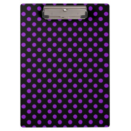 Carpeta De Pinza Puntos morados personalizables sobre fondo negro