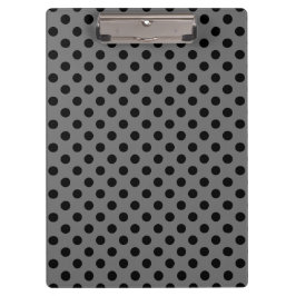 Carpeta De Pinza Puntos negros personalizables sobre fondo gris con