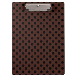 Carpeta De Pinza Puntos negros personalizables sobre fondo marrón