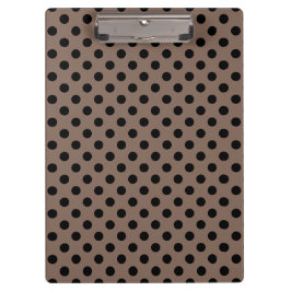 Carpeta De Pinza Puntos negros personalizables sobre fondo taupe