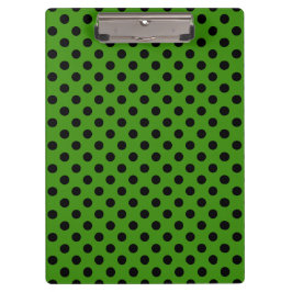 Carpeta De Pinza Puntos negros personalizables sobre fondo verde