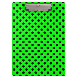 Carpeta De Pinza Puntos negros personalizables sobre fondo verde li
