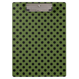 Carpeta De Pinza Puntos negros personalizables sobre fondo verde ol