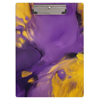 Carpeta De Pinza Purple and Gold Abstract