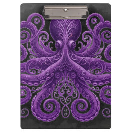 Carpeta De Pinza Purple Octopus Victorian Steampunk Kraken 