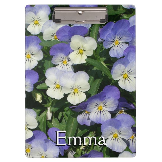 Carpeta De Pinza Purple Pansies Garden Floral (Anverso)