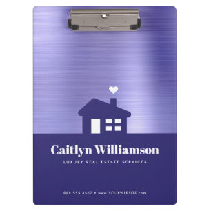 Carpeta De Pinza Purple Relieve metalizado Real Estate Broker House