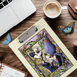 Carpeta De Pinza Púrpura de Floral de hadas rubias