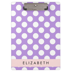 Carpeta De Pinza Púrpura puntos de polka, patrón de puntos de polka