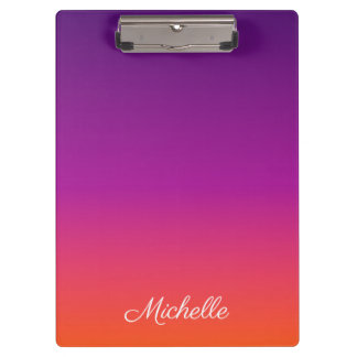 Carpeta De Pinza Púrpura, rosa y gradiente naranja