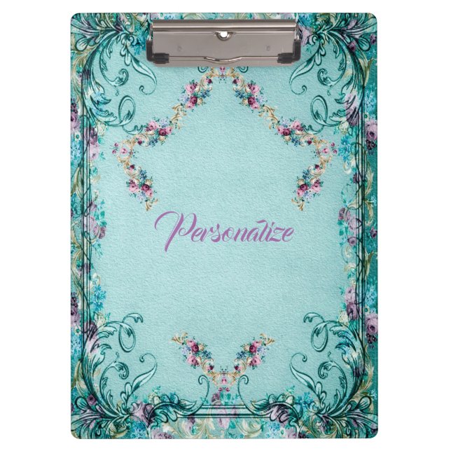 Carpeta De Pinza Púrpura verde azulado elegante de desplazamiento f (Anverso)