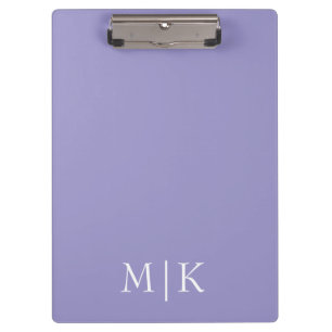 Carpeta De Pinza Púrpura y Blanco Monograma Moderno