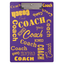 Carpeta De Pinza Púrpura y dorado Personalizado Coach Gigante Nombr