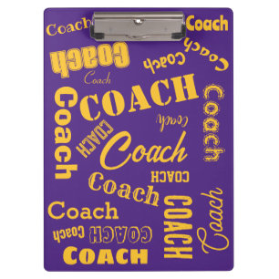 Carpeta De Pinza Púrpura y dorado Personalizado Coach Gigante Nombr