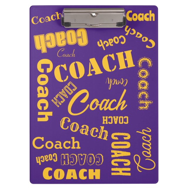 Carpeta De Pinza Púrpura y dorado Personalizado Coach Gigante Nombr (Anverso)