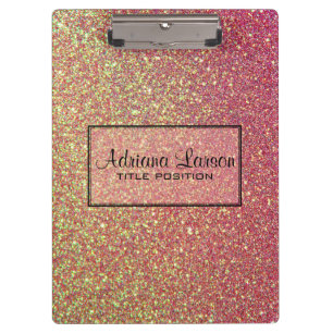 Carpeta De Pinza Purpurina Amarillo Y Rosa