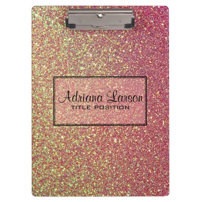 Carpeta De Pinza Purpurina Amarillo Y Rosa (Anverso)