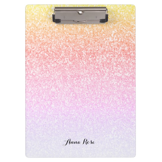 Carpeta De Pinza Purpurina arcoiris Ombre Sparkle Glam (Anverso)