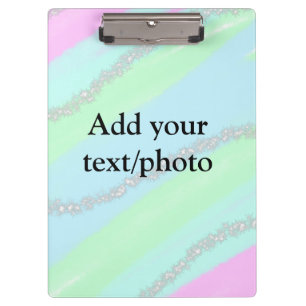 Carpeta De Pinza Purpurina azul rosa verde brillante color pastel a