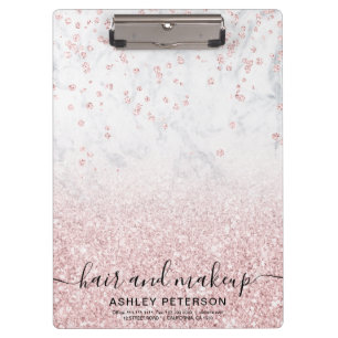 Carpeta De Pinza purpurina de color rosa de mármol espumoso confet